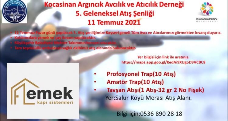 Kayseri Kocasinan Argıncık Avcılık ve Atıcılık Derneği